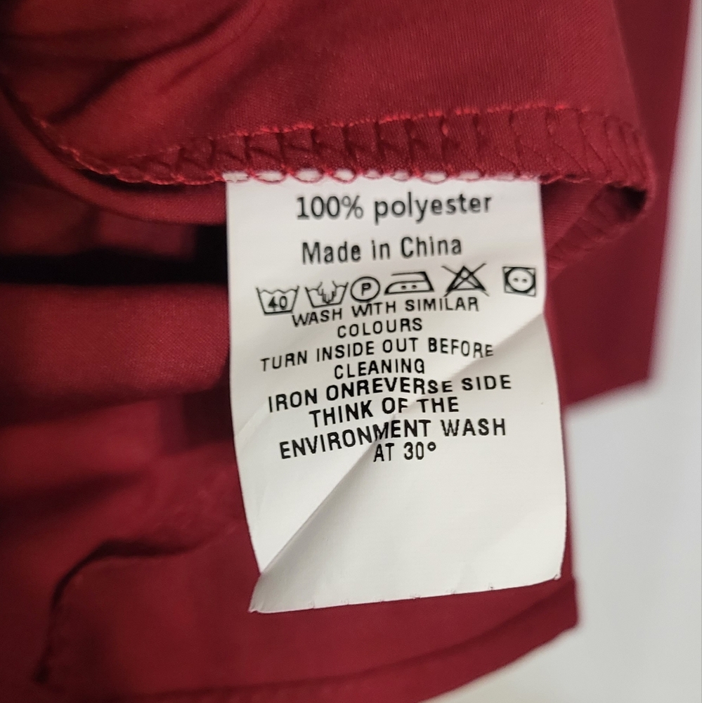 StyleDome Women's NWT Red Lacc High Neck Long Sleeve Ruffle Blouse Size Small 🐈 - Picture 8 of 11